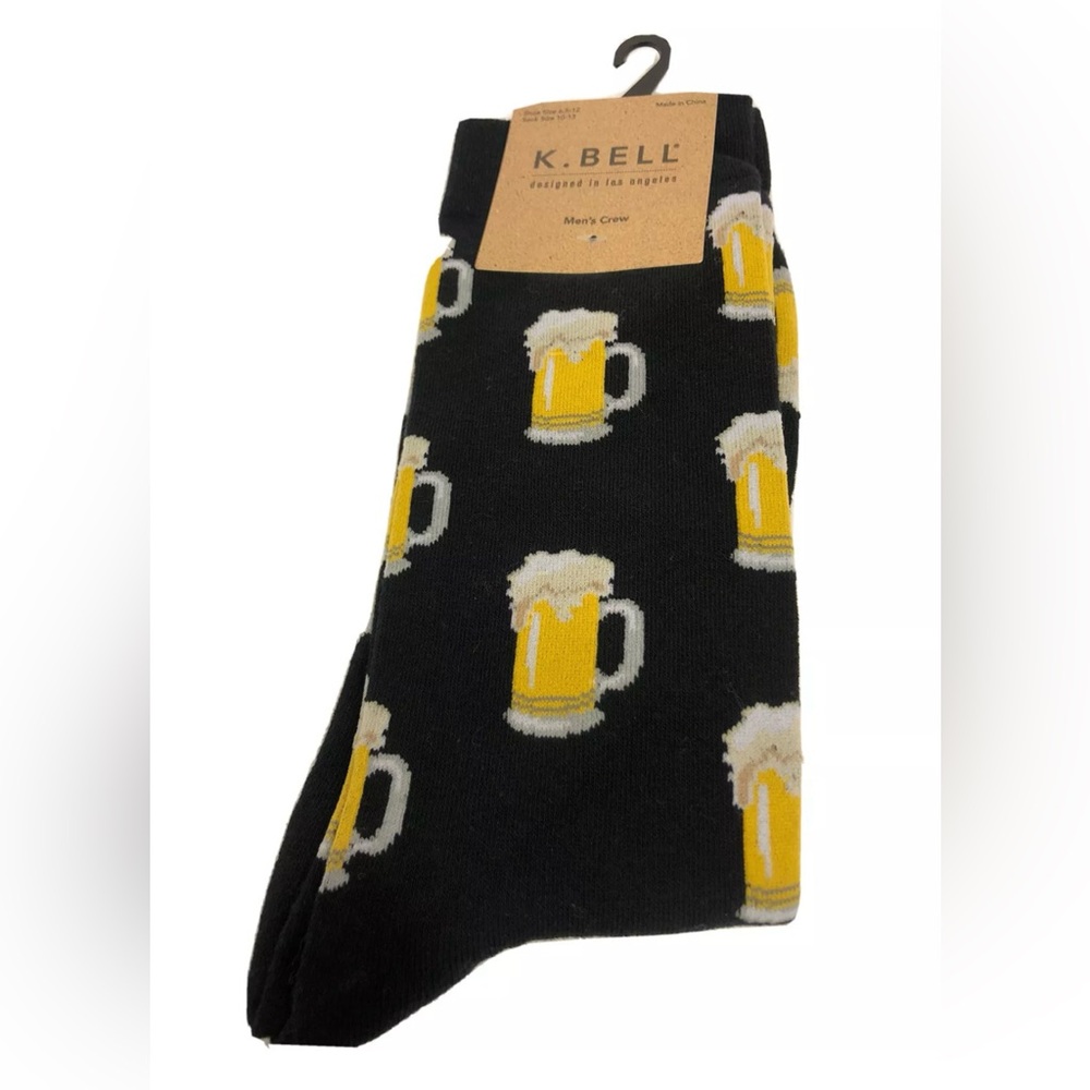K. Bell Men's Crew, Casual, Dress Socks Size10-13 One Pair NWT